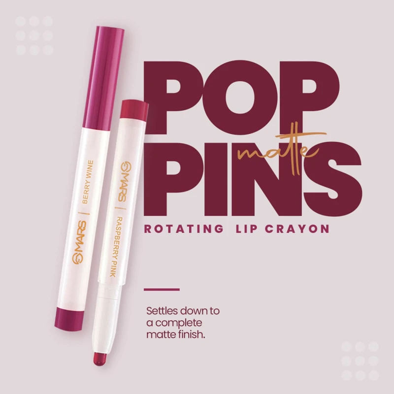 MARS Retractable Poppins Long Lasting Lip Crayon | Matte finish | Smudge proof & Kiss Proof Crayon Lipstick for Women (1.3 gm) (07-COFFEE BROWN) thumbnail 5